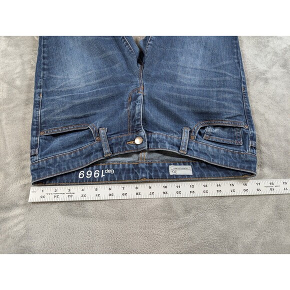 Gap 1969 Always Skinny Jeans Womens 30R Distressed Stretch Ripped Blue Denim - Picture 9 of 12